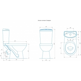Унитаз-компакт Rosa Комфорт Люкс белый с микролифтом,косой выпуск