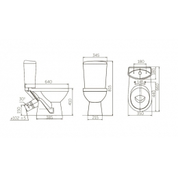 Унитаз-компакт Rosa Комфорт Киров черный