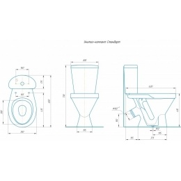 Унитаз-компакт Rosa Стандарт белый косой выпуск, нижний подвод воды