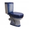 Унитаз-компакт Rosa Уют синий, сиденье полипропилен, нижний подвод, смыв двухрежимный