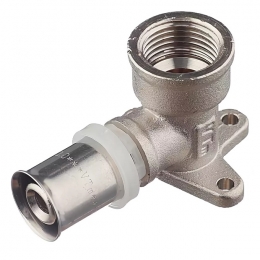 Угольник 16мм х 1/2"вр Vieir пресс, настенный с креплением, для металлопластиковых труб