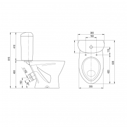 Унитаз-компакт Santeri Версия белый антивсплеск,косой выпуск,арматура 2 реж,сиденье г. Воротынск