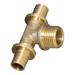 Тройник 16мм х 1/2"нр х 16мм Vieir аксиальный для труб из сшитого полиэтилена