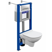 Комплект Cersanit CITY CO DPL EO slim инсталляция AQUA SMART M40 кнопка PILOT стекло белый