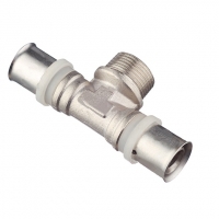 Тройник 26мм х 3/4"нр х 26мм Vieir пресс, для металлопластиковых труб