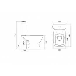Унитаз-компакт Santek Нео 1WH302194 с горизонтальным выпуском,сиденье микролифт