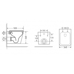 Унитаз подвесной Azario Boca безободковый чёрный матовый, микролифт