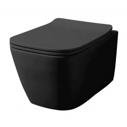 Унитаз подвесной Azario Boca безободковый чёрный матовый, микролифт