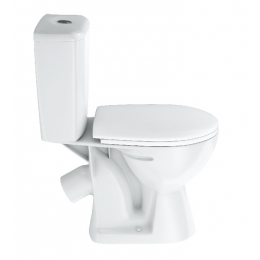 Унитаз-компакт Rosa НЕО, 2 режима, антивсплеск, сиденье микролифт, косой выпуск, белый, г.Киров
