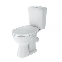 Унитаз-компакт Rosa НЕО, 2 режима, антивсплеск, сиденье микролифт, косой выпуск, белый, г.Киров