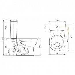 Унитаз-компакт Santeri Орион (арм.+сид.) белый , антивсплеск, косой выпуск г.Воротынск