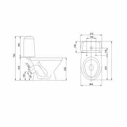 Унитаз-компакт Santeri Соната Комфорт, микролифт, антивсплеск, косой выпуск, белый, г.Воротынск