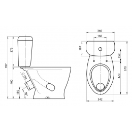 Унитаз-компакт Santeri Воротынский (арм.+сид.) белый, антивсплеск, косой выпуск г.Воротынск