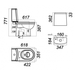 Бачок с крышкой Sanita Luxe Next Luxe нижний подвод