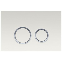 Панель смыва Aquatek Белая R (Кнопка Круглая) Ободок Хром