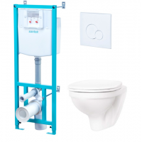 Комплект инсталляции Santek ПЭК с подвесным унитазом с крышкой с м/лифтом Бореаль, и кн. белая