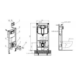 Система инсталляции Ани Пласт WC1110 для подвесного унитаза (без кнопки)