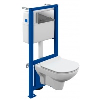 Комплект Cersanit CITY CO DPL EO slim инсталляция LINK PRO кнопка ESTETICA пластик хром глянцевый