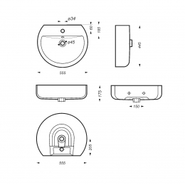 Умывальник Sanita Luxe Best 55, пьедестальный