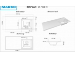 Раковина Марко Марсал 120х50 правая, накладная на тумбу с крылом над стиральной машиной