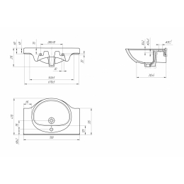 Раковина Cersanit Erica 70, накладная