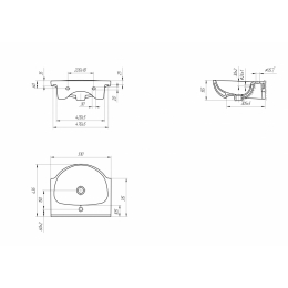 Раковина Cersanit Nati 50, подвесная, накладная на тумбу
