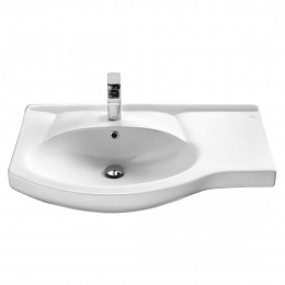 Раковина Santek Коралл 83 левая с правым крылом, накладная на тумбу