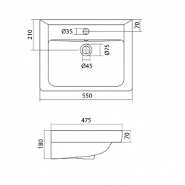 Раковина Santek Тигода 55, накладная на тумбу