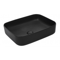 Раковина Azario 500x420x160, накладная на столешницу, прямоугольная, черный матовый