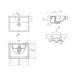 Раковина Dreja MINI 50, накладная на тумбу