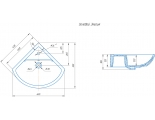 Раковина Rosa Элегия 45 угловая, накладная на тумбу