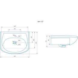 Раковина Rosa Уют 45, накладная на тумбу