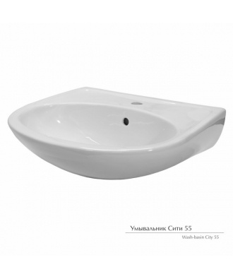 Раковина Керамин Сити 55, пьедестальная, подвесная