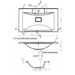 Раковина Andrea Elen-75 накладная на тумбу