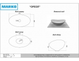 Раковина Марко Ореол 59, 578х380х160, накладная на столешницу, овальная