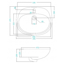 Раковина Santek Анимо 60, подвесная