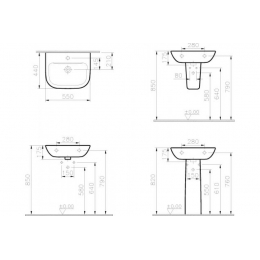 Раковина VitrA S20 55, подвесная