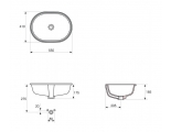 Раковина Cersanit Caspia 55, встраиваемая под столешницу, овальная