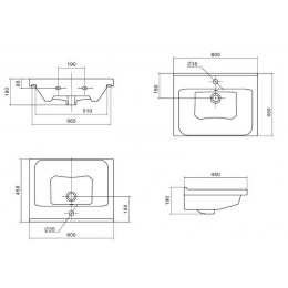 Раковина Santek Миранда 60, накладная на тумбу