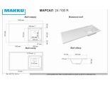 Раковина Марко Марсал 100х50 правая, накладная на тумбу с крылом над стиральной машиной