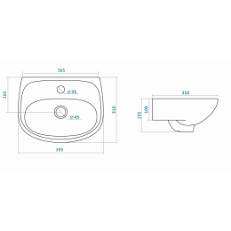 Раковина Santek Анимо 40, подвесная