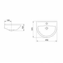 Раковина Santeri Родничок 45, подвесная, без перелива