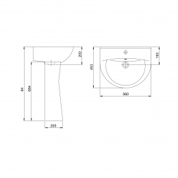 Раковина Santeri Виктория 54, подвесная