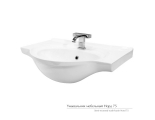 Раковина Керамин Норд 75, подвесная, накладная на тумбу