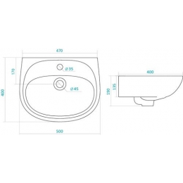Раковина Santek Анимо 50, подвесная