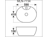 Раковина Melana MLN-7734, накладная на столешницу