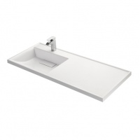 Раковина Aquaton Лондри 120, накладная на тумбу, с правым крылом для стиральной машины