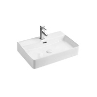 Раковина Azario 600х420х120, накладная на столешницу, прямоугольная, белый