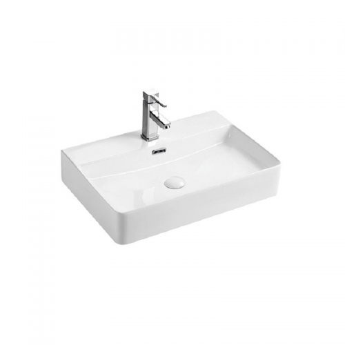 Раковина Azario 600х420х120, накладная на столешницу, прямоугольная, белый купить в интернет магазине Санрай73