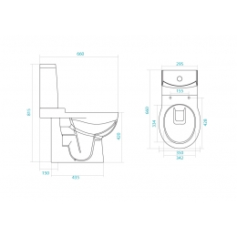 Унитаз-компакт Santek Аллегро 1WH301954 белый с горизонтальным выпуском